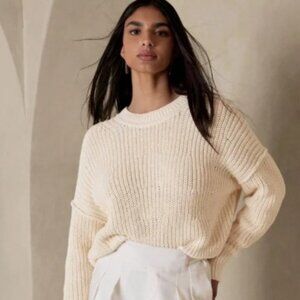 NWT Cozy Cashmere Blend Ribbed Knit Sweater L